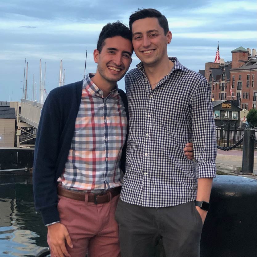Darius and Tom's first photo together, overlooking Boston harbor