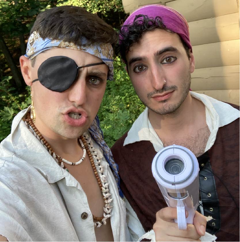 Darius and Tom dressed as pirates